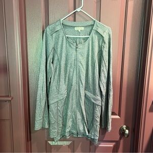 Indigenous Light Gray Zip-Up Tunic